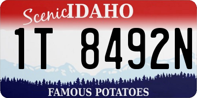 ID license plate 1T8492N
