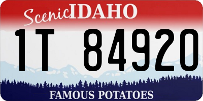 ID license plate 1T8492O
