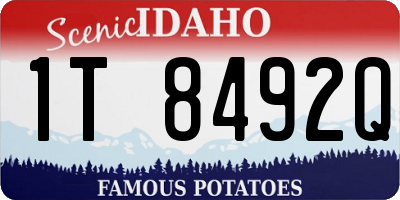 ID license plate 1T8492Q
