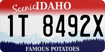 ID license plate 1T8492X