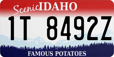 ID license plate 1T8492Z