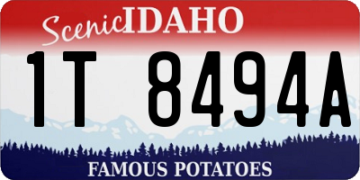 ID license plate 1T8494A