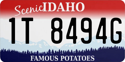 ID license plate 1T8494G