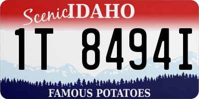ID license plate 1T8494I