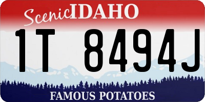 ID license plate 1T8494J