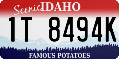 ID license plate 1T8494K