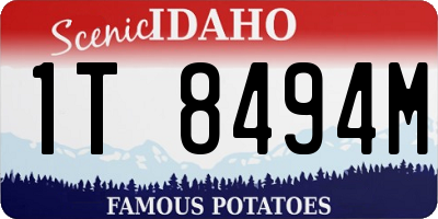 ID license plate 1T8494M