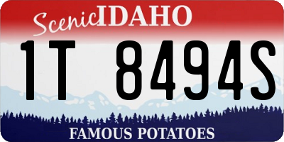 ID license plate 1T8494S