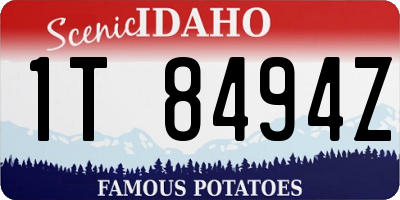 ID license plate 1T8494Z