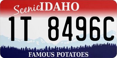 ID license plate 1T8496C
