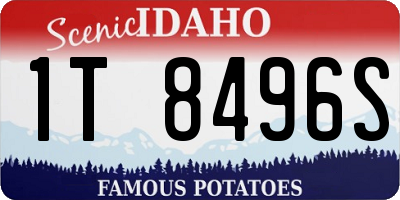 ID license plate 1T8496S