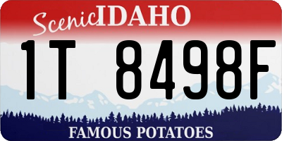 ID license plate 1T8498F