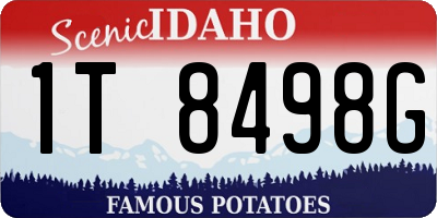 ID license plate 1T8498G