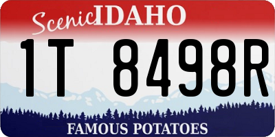 ID license plate 1T8498R