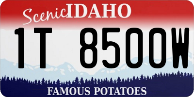 ID license plate 1T8500W