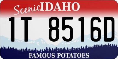 ID license plate 1T8516D