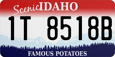 ID license plate 1T8518B