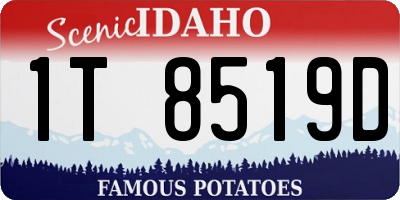 ID license plate 1T8519D