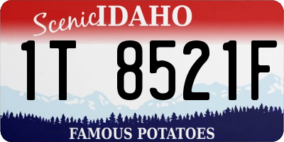 ID license plate 1T8521F