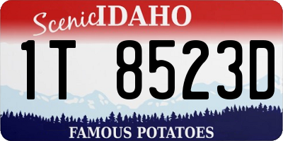 ID license plate 1T8523D