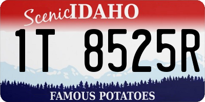 ID license plate 1T8525R