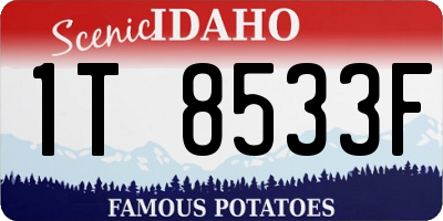 ID license plate 1T8533F