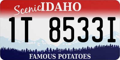 ID license plate 1T8533I