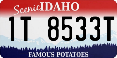 ID license plate 1T8533T