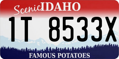ID license plate 1T8533X