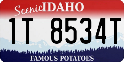 ID license plate 1T8534T