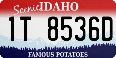 ID license plate 1T8536D