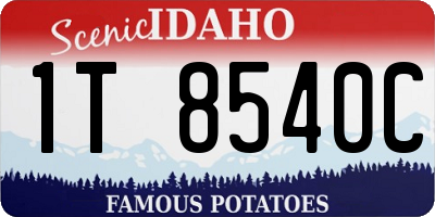 ID license plate 1T8540C