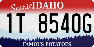 ID license plate 1T8540G