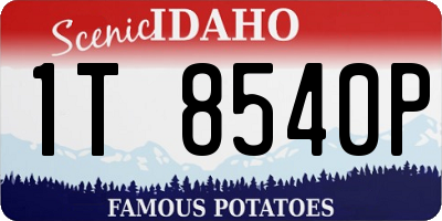 ID license plate 1T8540P