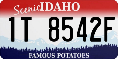 ID license plate 1T8542F