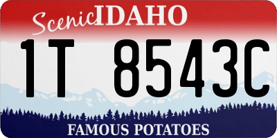 ID license plate 1T8543C