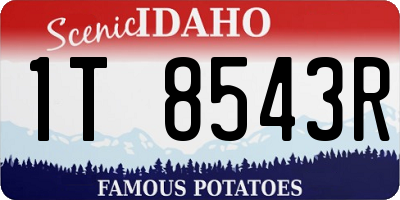 ID license plate 1T8543R