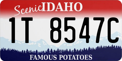 ID license plate 1T8547C