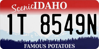 ID license plate 1T8549N