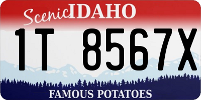 ID license plate 1T8567X