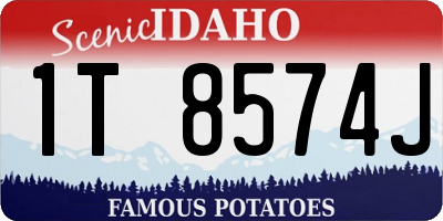 ID license plate 1T8574J