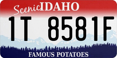 ID license plate 1T8581F