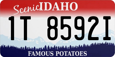 ID license plate 1T8592I
