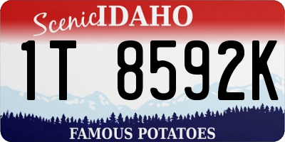 ID license plate 1T8592K