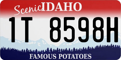 ID license plate 1T8598H