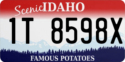 ID license plate 1T8598X