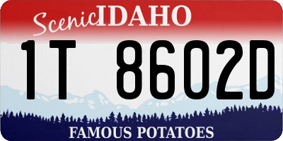 ID license plate 1T8602D
