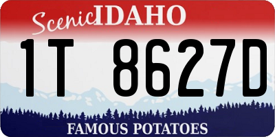 ID license plate 1T8627D