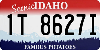 ID license plate 1T8627I