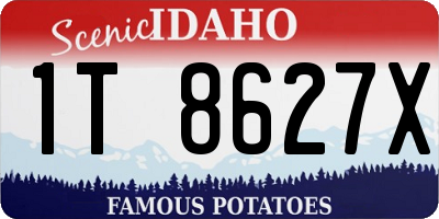 ID license plate 1T8627X